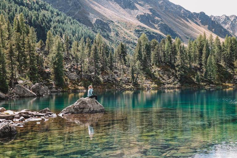 Graubuenden Schweiz Lago di Saoseo